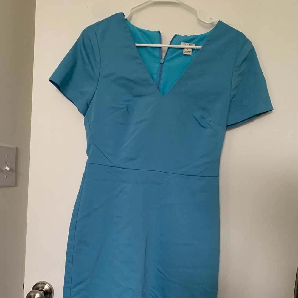 J. Crew Blue Sheath Dress Size 4